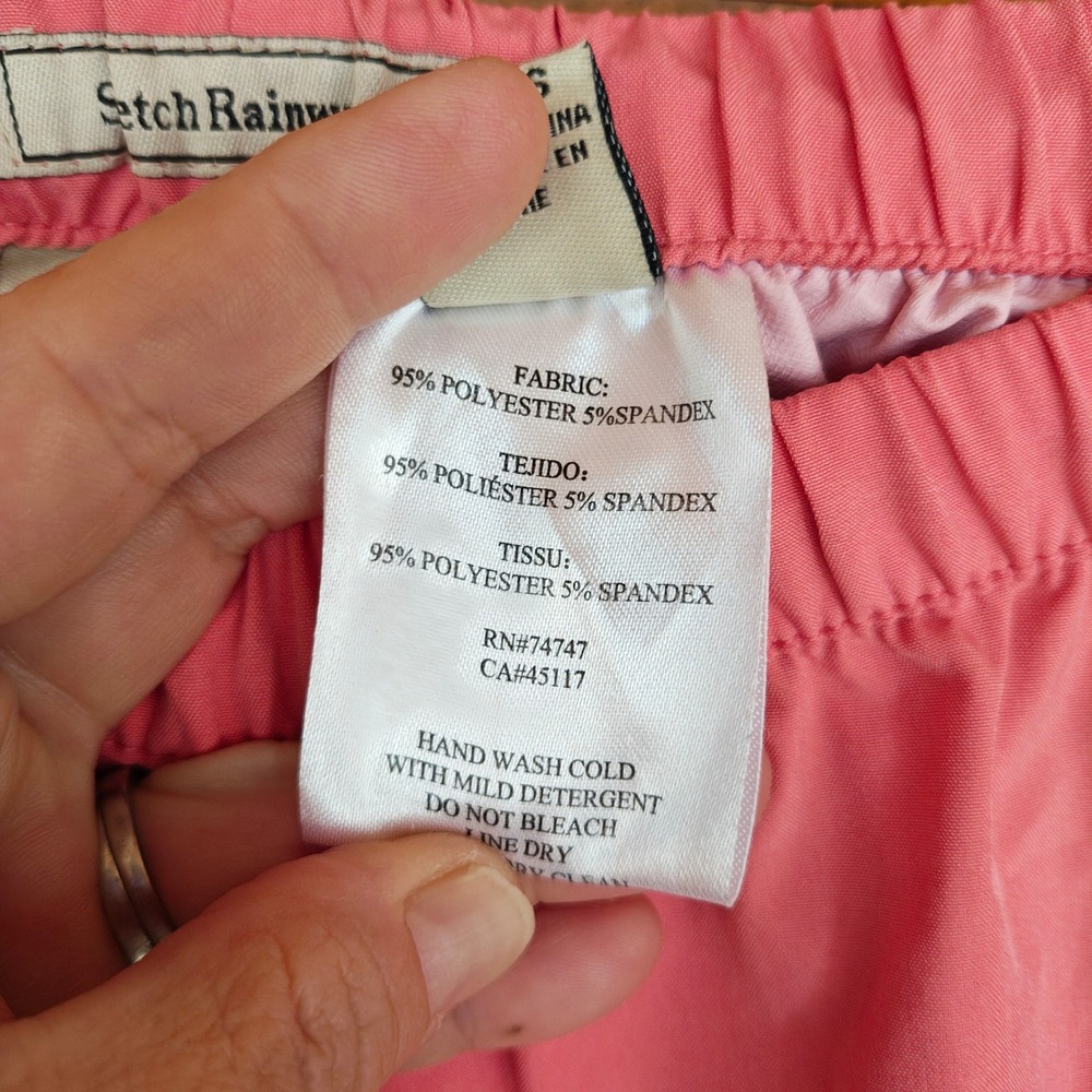 Redhead for Her Pink Rainwear Pants Straight Pull On Stretch Waterproof XS x 30" - Picture 7 of 9
